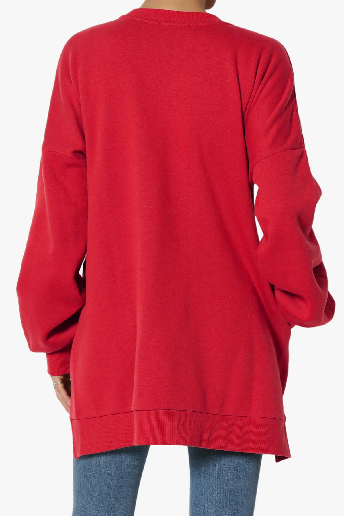 Load image into Gallery viewer, Revel Hi-Low Boyfriend Sweatshirts DARK RED_2
