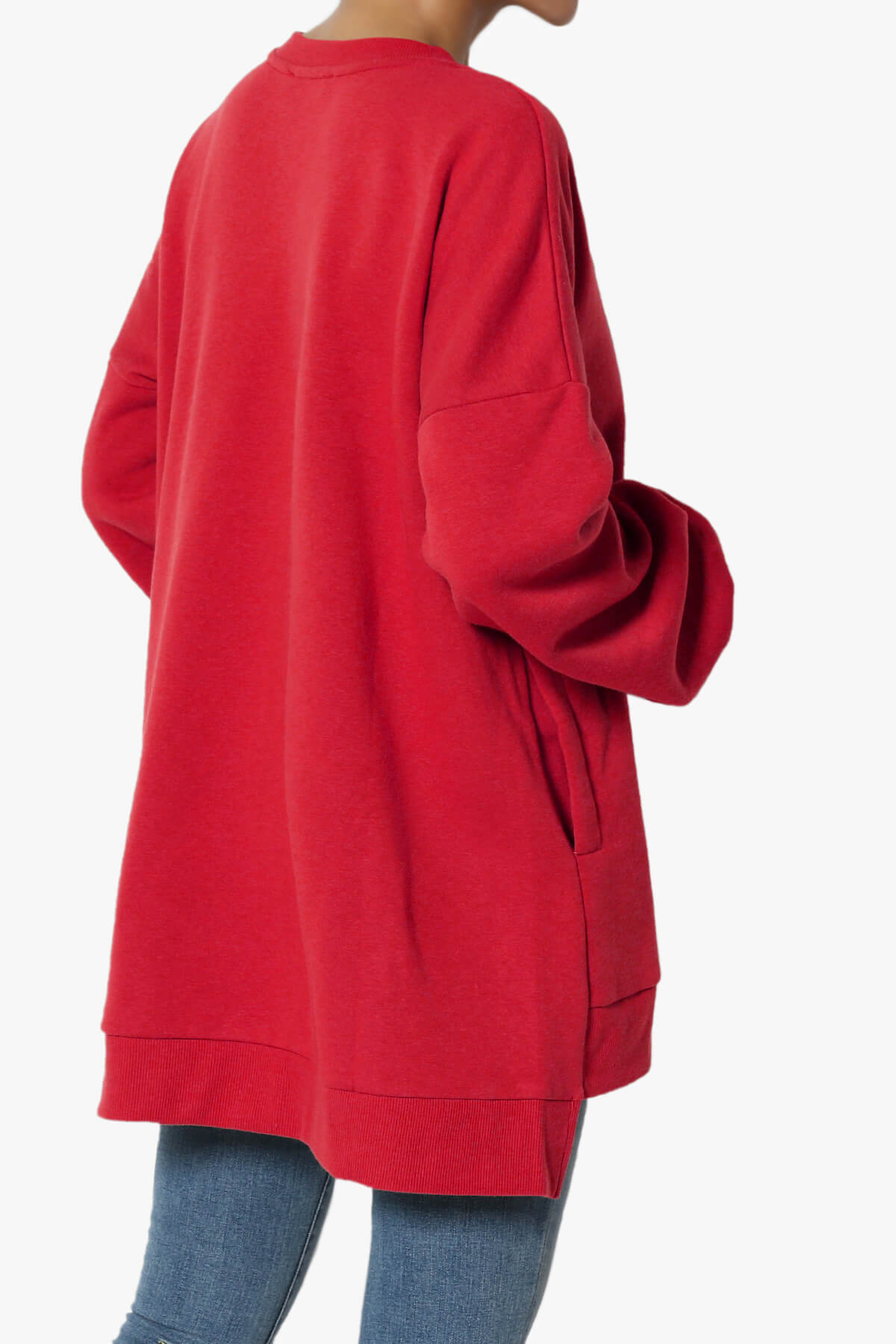 Load image into Gallery viewer, Revel Hi-Low Boyfriend Sweatshirts DARK RED_4
