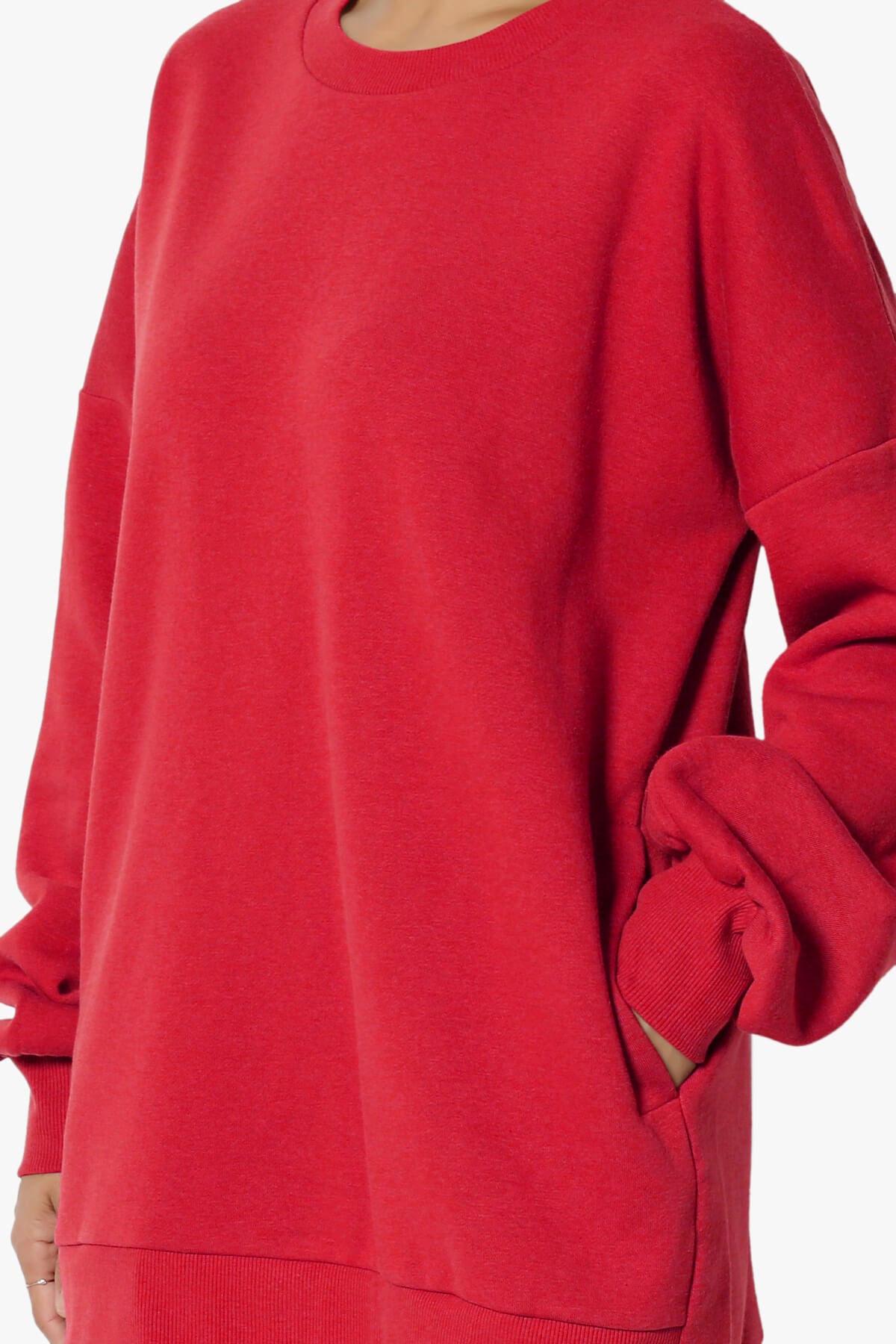 Revel Hi-Low Boyfriend Sweatshirts DARK RED_5