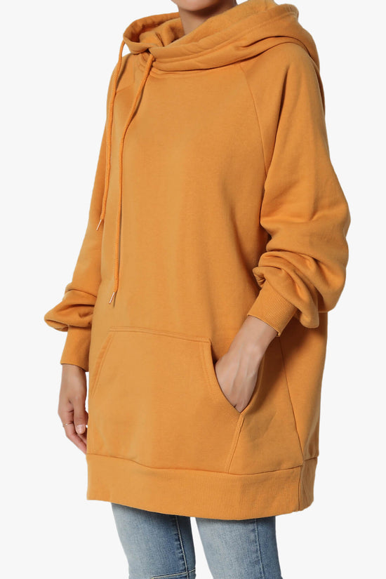 Load image into Gallery viewer, Accie Side Drawstring Hooded Tunic Sweatshirts GOLDEN MUSTARD_3
