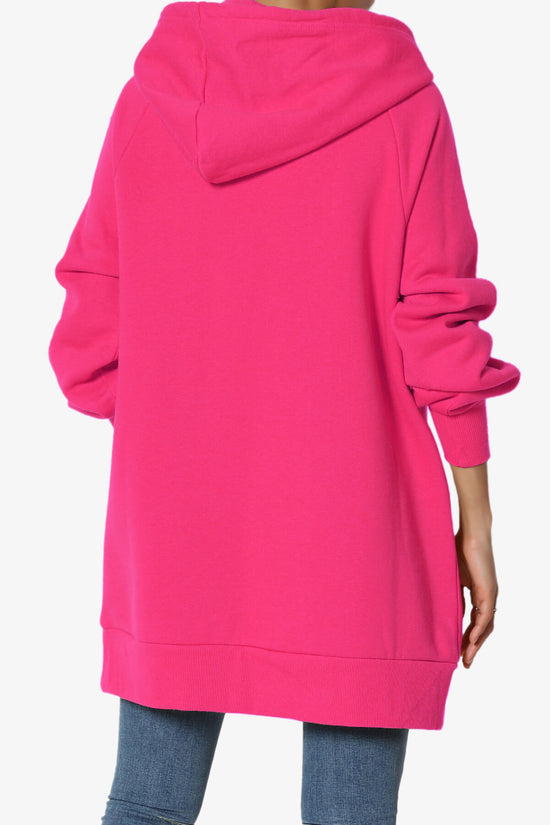 Load image into Gallery viewer, Accie Side Drawstring Hooded Tunic Sweatshirts HOT PINK_2
