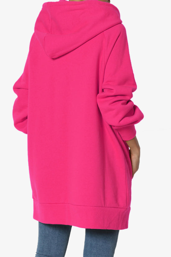 Load image into Gallery viewer, Accie Side Drawstring Hooded Tunic Sweatshirts HOT PINK_4
