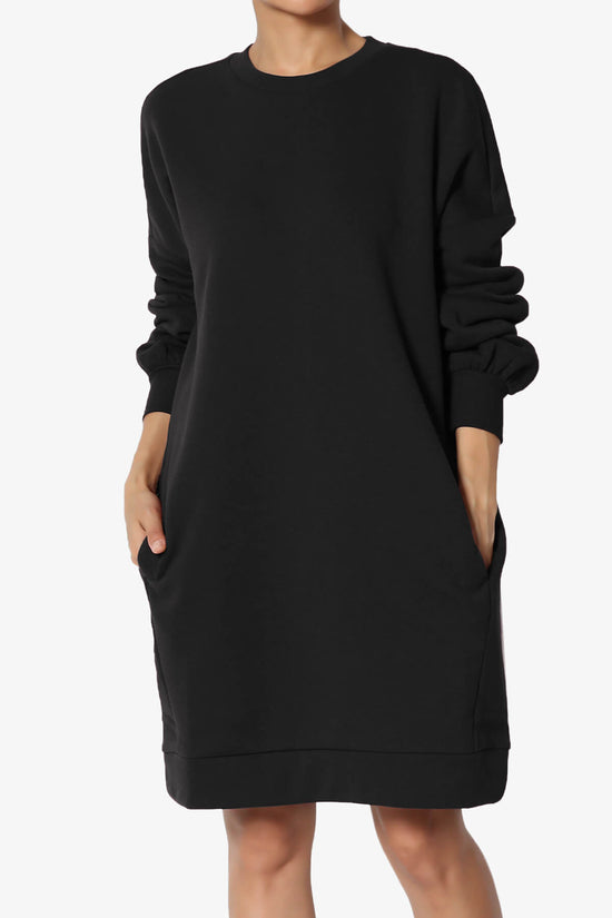 Accie Crew Neck Tunic Sweatshirt BLACK_1