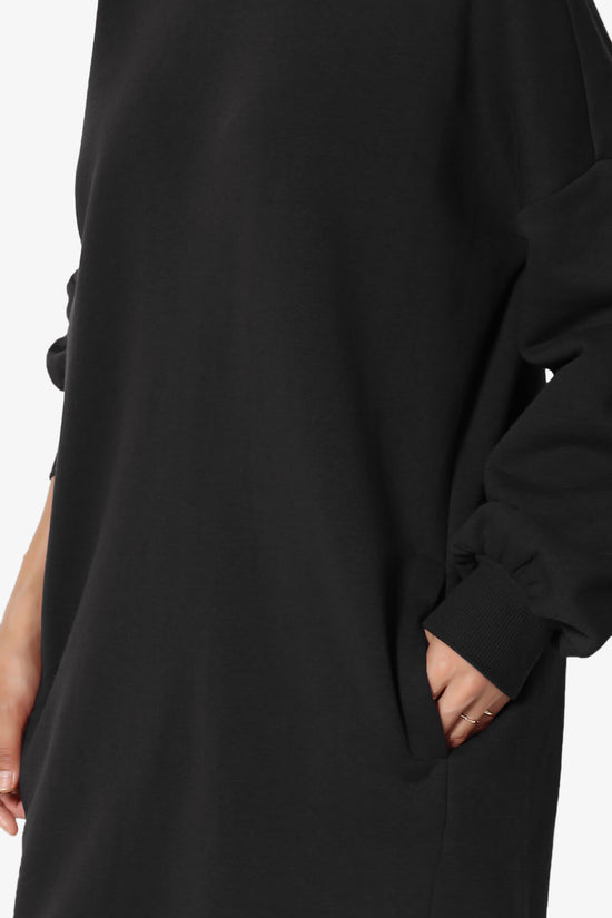 Accie Crew Neck Tunic Sweatshirt BLACK_5