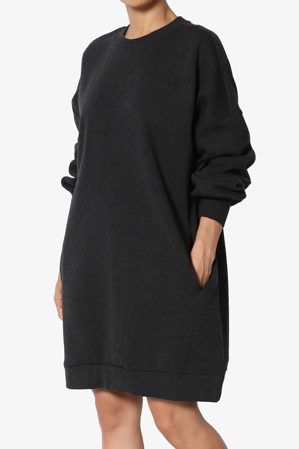 Load image into Gallery viewer, Accie Crew Neck Tunic Sweatshirt CHARCOAL_1
