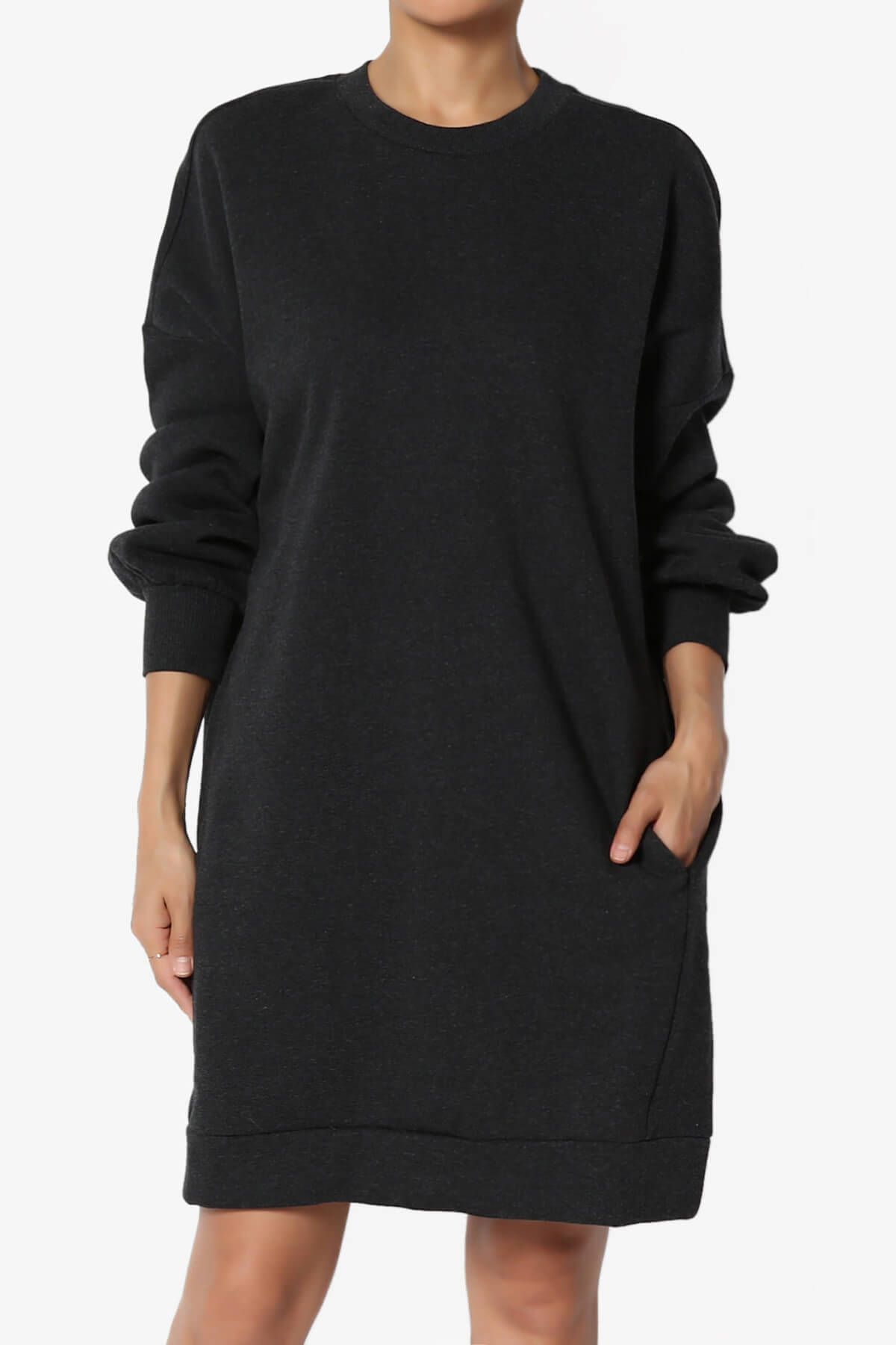 Load image into Gallery viewer, Accie Crew Neck Tunic Sweatshirt CHARCOAL_3
