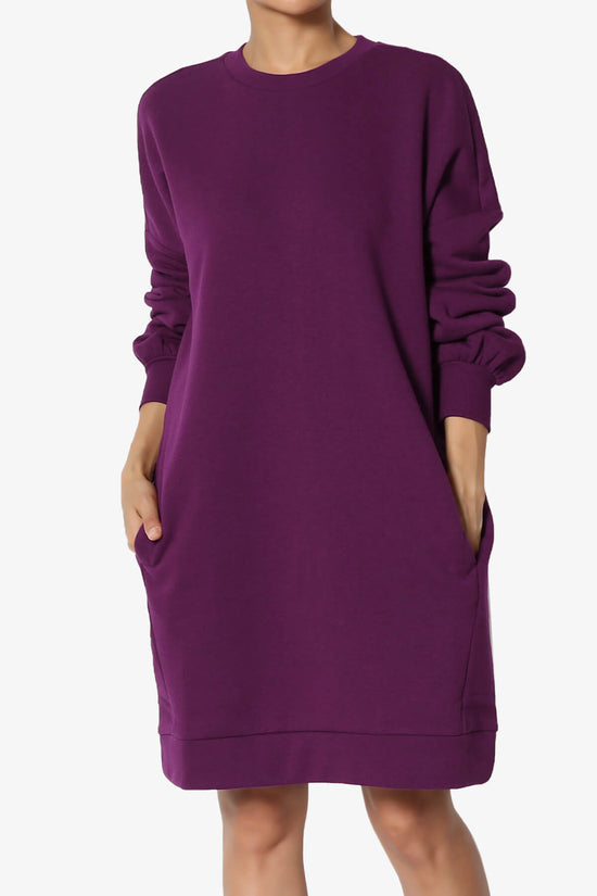 Accie Crew Neck Tunic Sweatshirt DARK PLUM_1