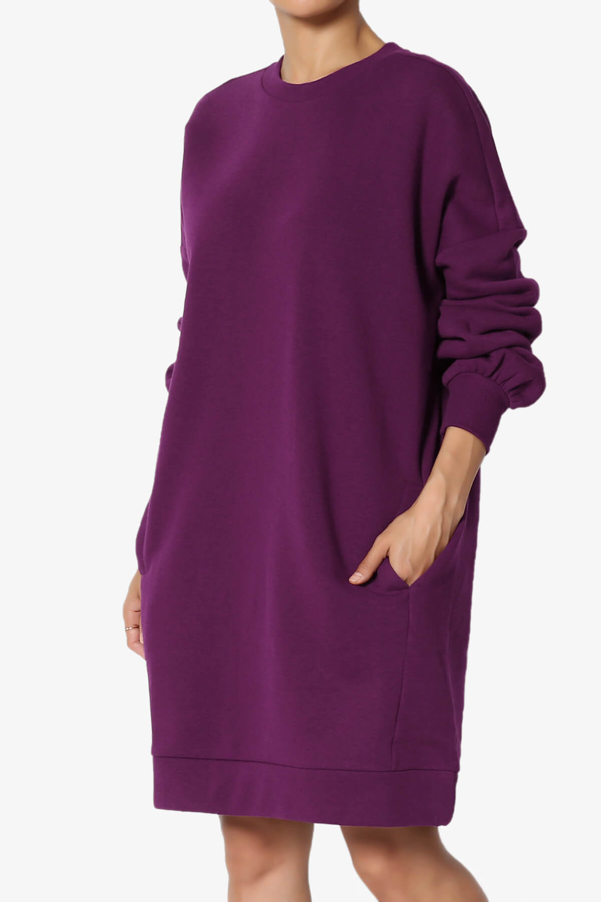 Accie Crew Neck Tunic Sweatshirt DARK PLUM_3