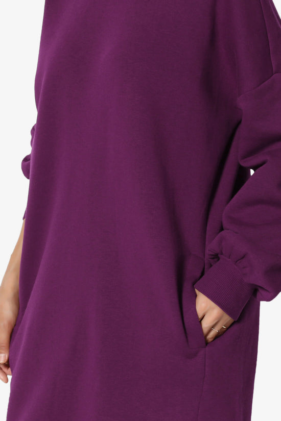 Accie Crew Neck Tunic Sweatshirt DARK PLUM_5