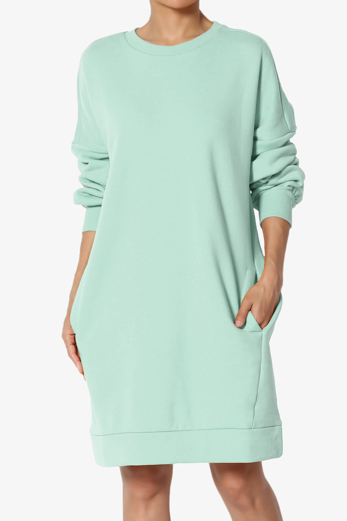 Load image into Gallery viewer, Accie Crew Neck Tunic Sweatshirt LIGHT GREEN_1
