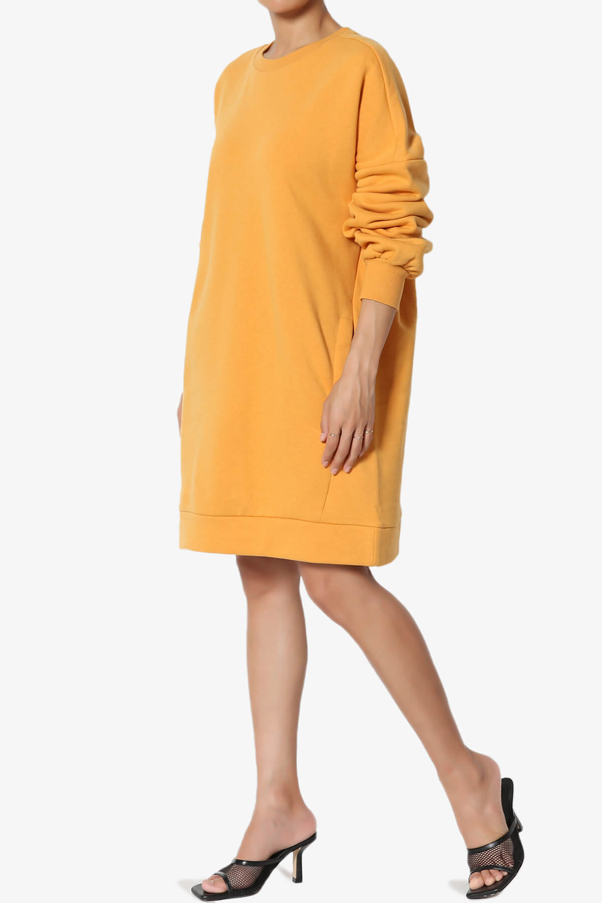 Accie Crew Neck Tunic Sweatshirt MUSTARD_3