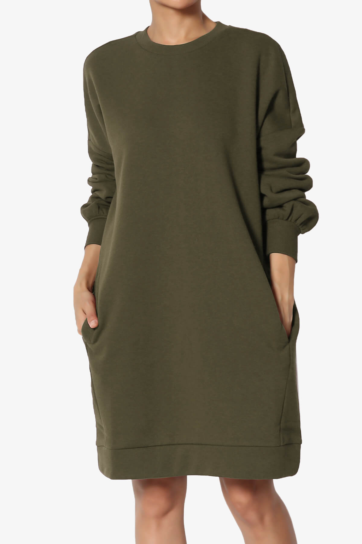 Load image into Gallery viewer, Accie Crew Neck Tunic Sweatshirt OLIVE_1
