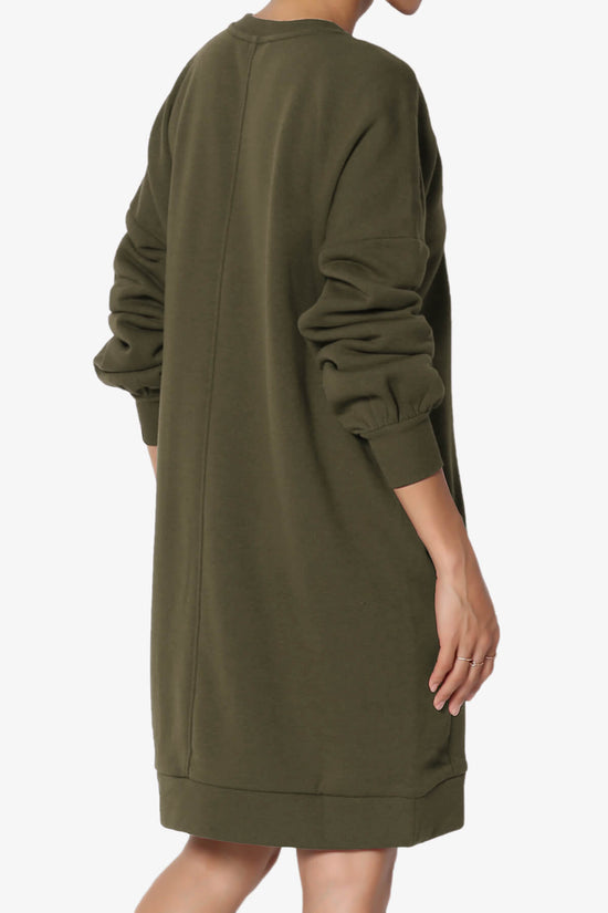 Accie Crew Neck Tunic Sweatshirt OLIVE_4