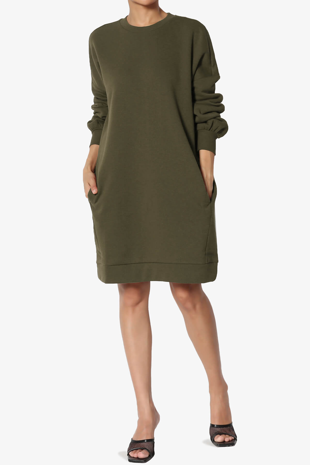Load image into Gallery viewer, Accie Crew Neck Tunic Sweatshirt OLIVE_6
