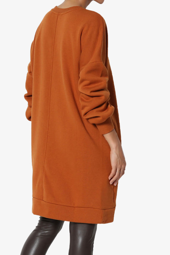 Load image into Gallery viewer, Accie V-Neck Tunic Sweatshirt ALMOND_4

