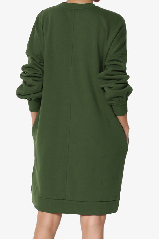 Load image into Gallery viewer, Accie V-Neck Tunic Sweatshirt ARMY GREEN_2
