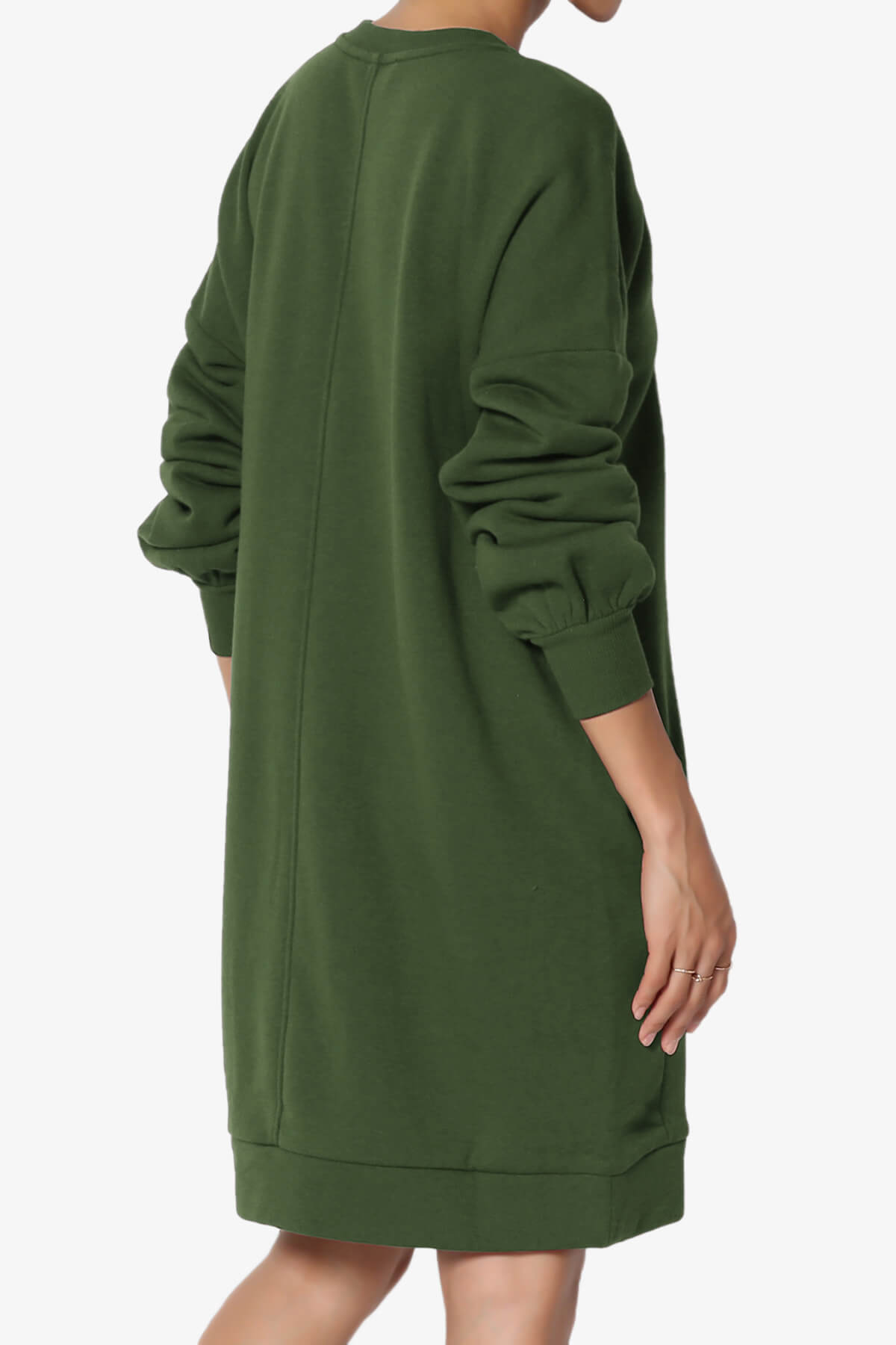 Load image into Gallery viewer, Accie V-Neck Tunic Sweatshirt ARMY GREEN_4
