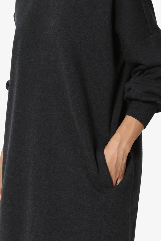Load image into Gallery viewer, Accie V-Neck Tunic Sweatshirt CHARCOAL_5
