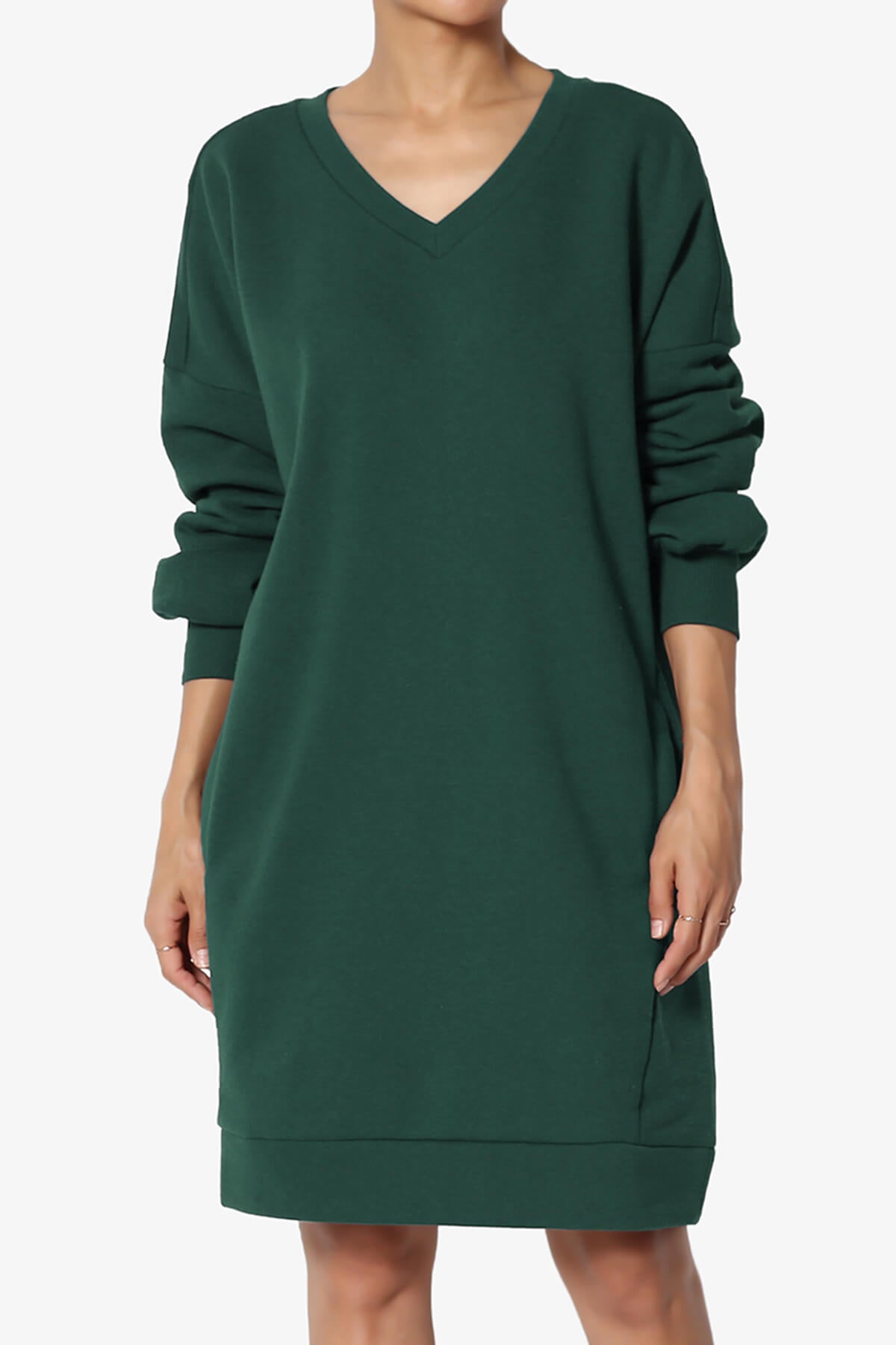 Load image into Gallery viewer, Accie V-Neck Tunic Sweatshirt HUNTER GREEN_3
