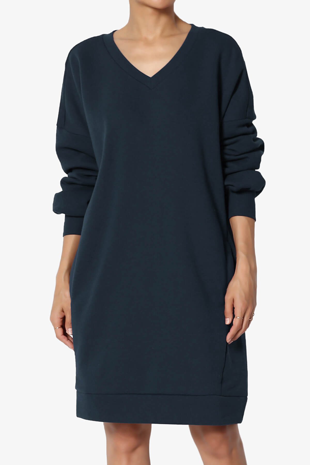 Load image into Gallery viewer, Accie V-Neck Tunic Sweatshirt NAVY_3
