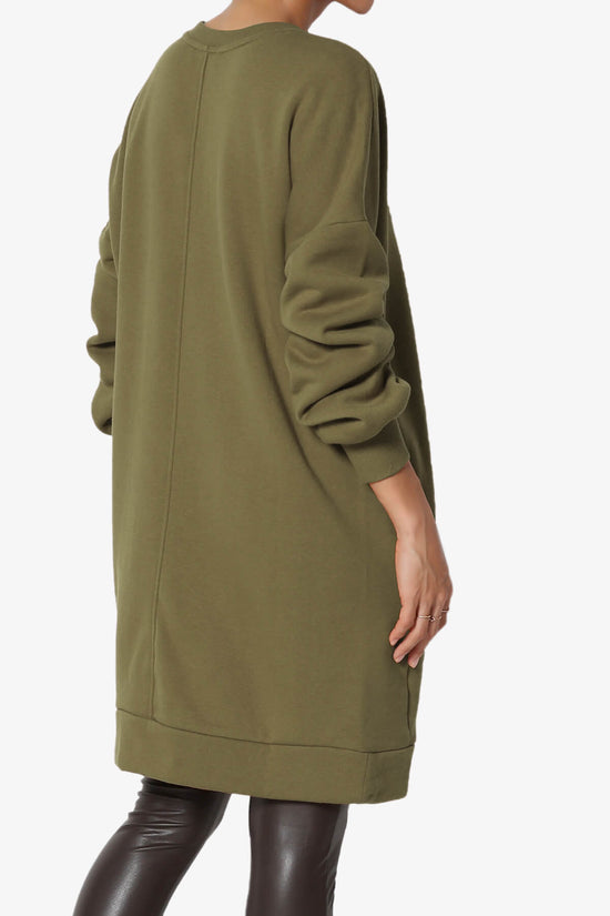 Load image into Gallery viewer, Accie V-Neck Tunic Sweatshirt OLIVE KHAKI_4
