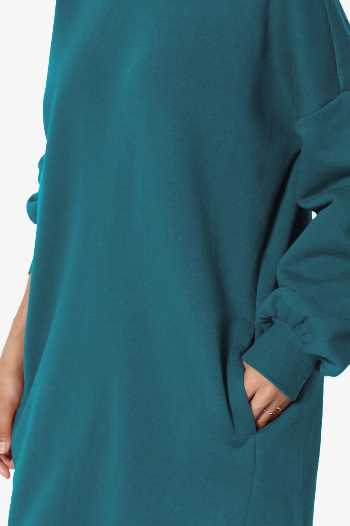 Load image into Gallery viewer, Accie V-Neck Tunic Sweatshirt TEAL_5
