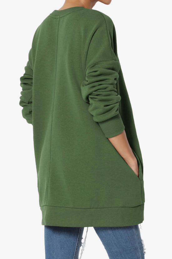 Load image into Gallery viewer, Accie Crew Neck Pullover Sweatshirts ARMY GREEN_4
