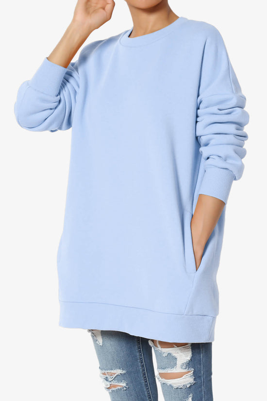 Accie Crew Neck Pullover Sweatshirts LIGHT BLUE_3