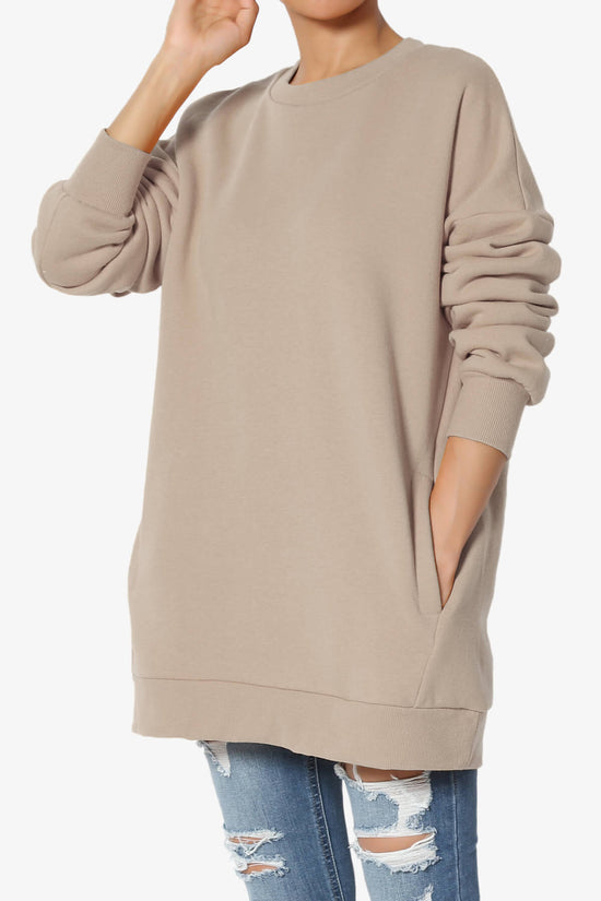 Load image into Gallery viewer, Accie Crew Neck Pullover Sweatshirts LIGHT MOCHA_3
