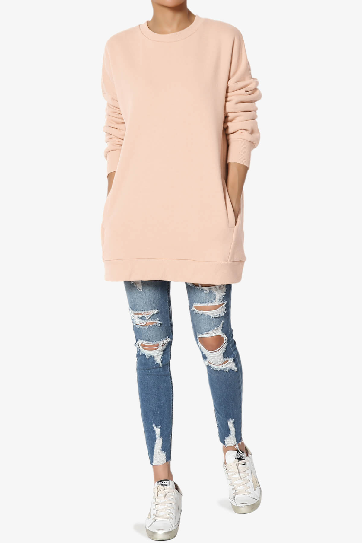 Load image into Gallery viewer, Accie Crew Neck Pullover Sweatshirts LT PEACH_6
