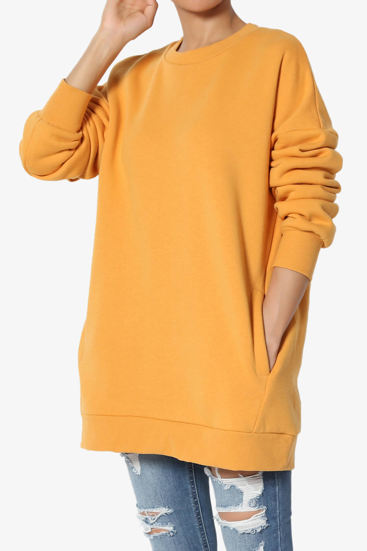 Accie Crew Neck Pullover Sweatshirts MUSTARD_3