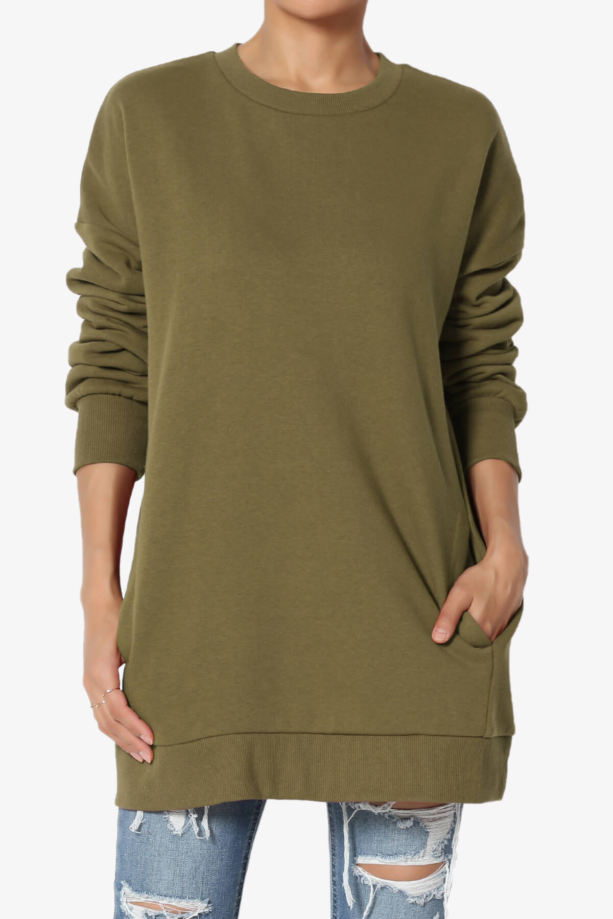 Load image into Gallery viewer, Accie Crew Neck Pullover Sweatshirts OLIVE KHAKI_3

