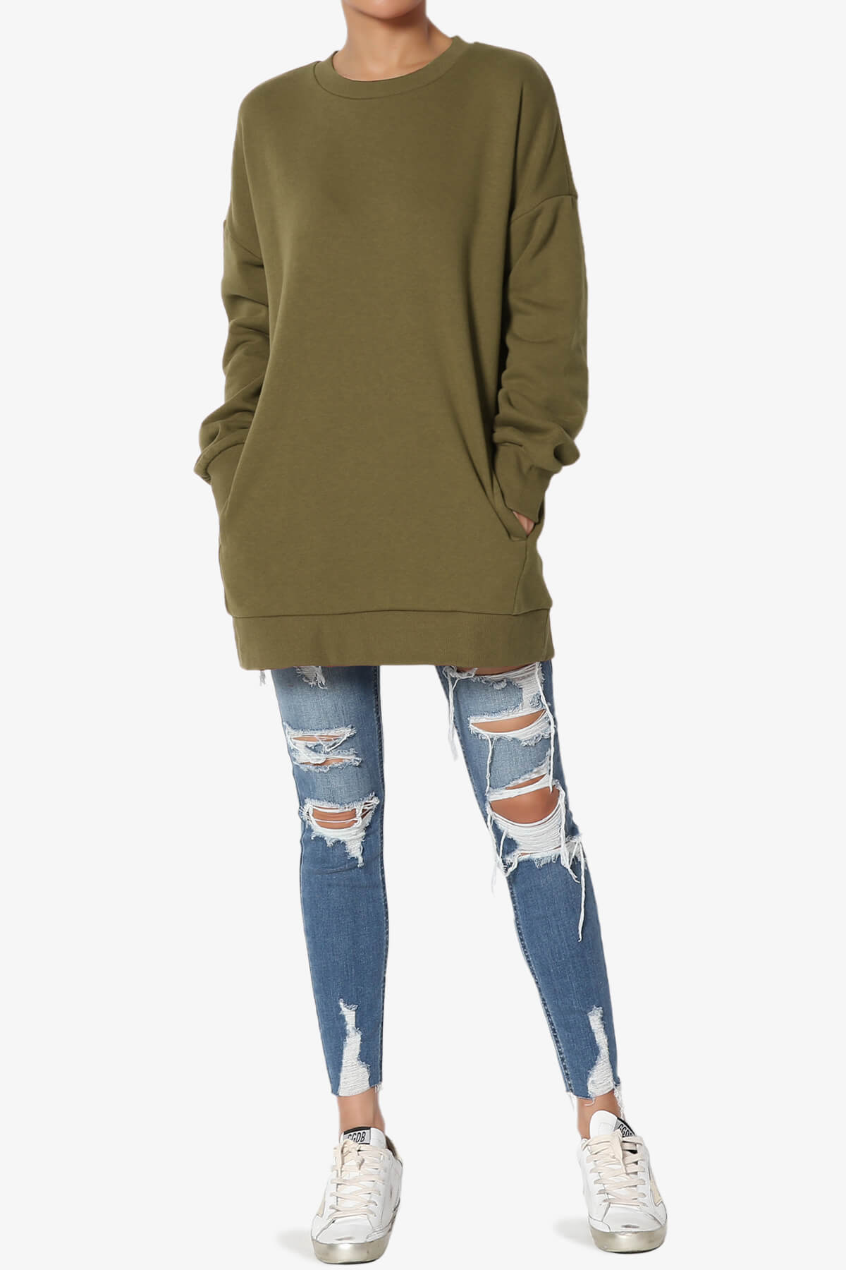 Load image into Gallery viewer, Accie Crew Neck Pullover Sweatshirts OLIVE KHAKI_6
