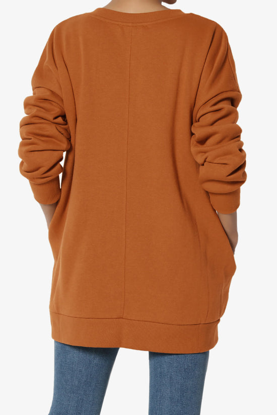 Accie V-Neck Pullover Sweatshirts ALMOND_2