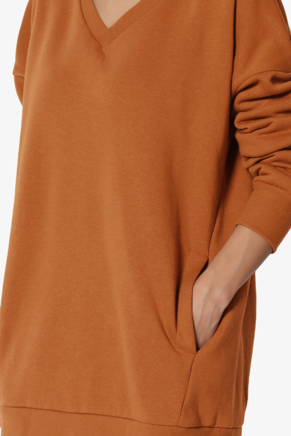 Load image into Gallery viewer, Accie V-Neck Pullover Sweatshirts ALMOND_5
