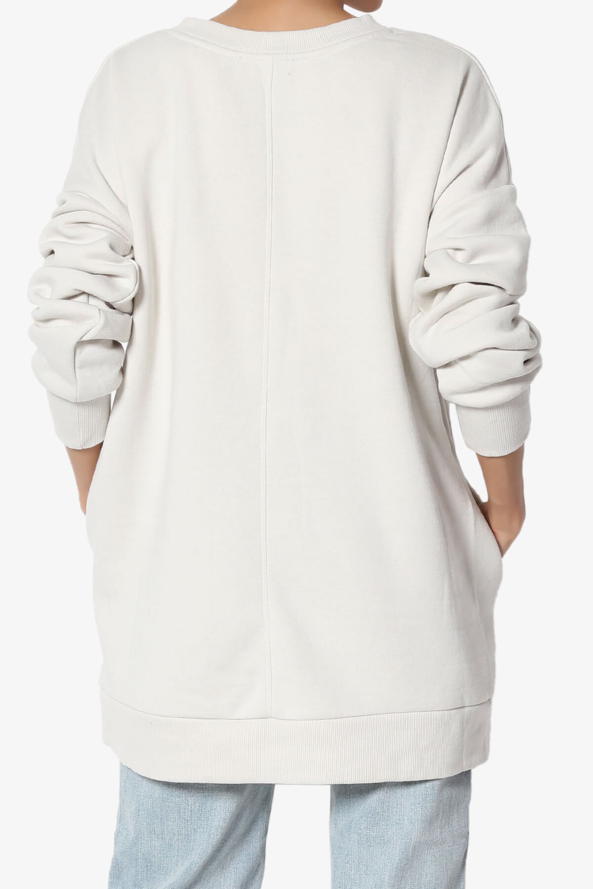 Accie V-Neck Pullover Sweatshirts BONE_2