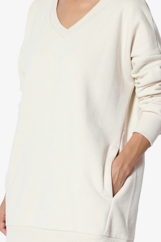 Load image into Gallery viewer, Accie V-Neck Pullover Sweatshirts CREAM_5
