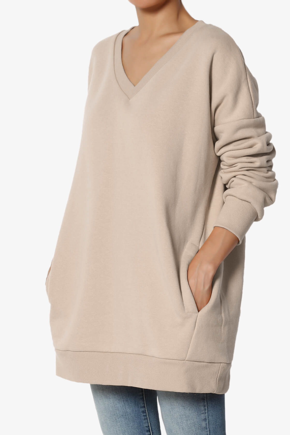 Load image into Gallery viewer, Accie V-Neck Pullover Sweatshirts LIGHT MOCHA_3
