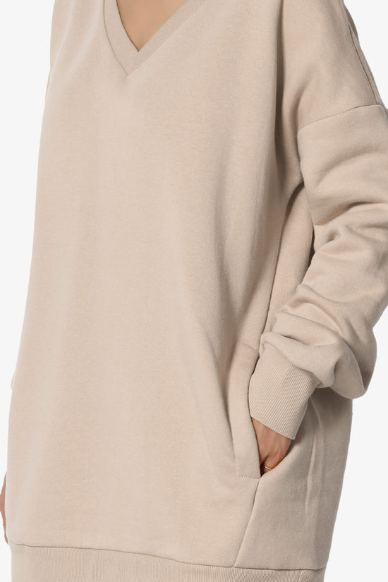 Load image into Gallery viewer, Accie V-Neck Pullover Sweatshirts LIGHT MOCHA_5
