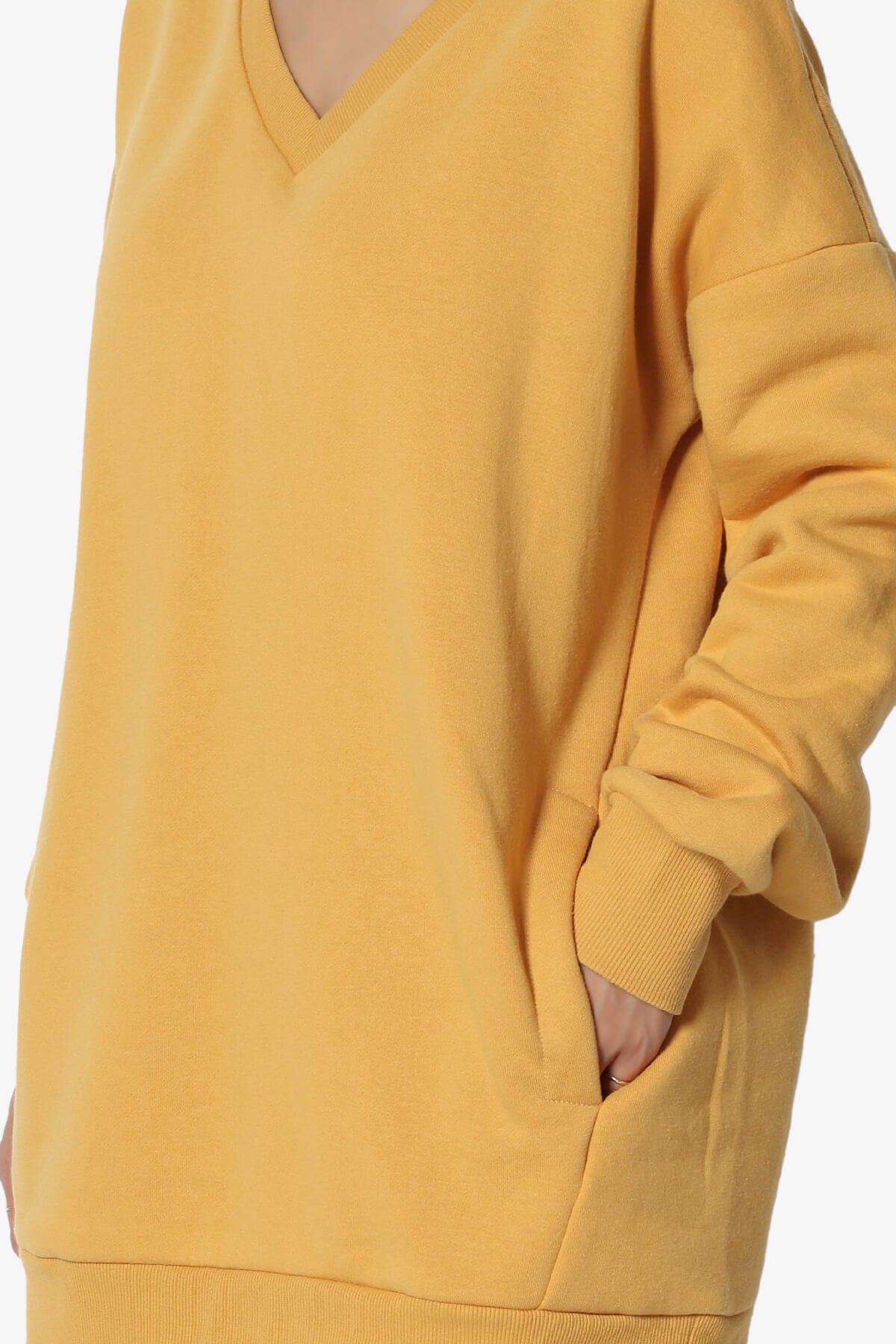 Accie V-Neck Pullover Sweatshirts LIGHT MUSTARD_5