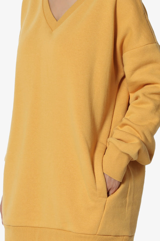 Load image into Gallery viewer, Accie V-Neck Pullover Sweatshirts LIGHT MUSTARD_5
