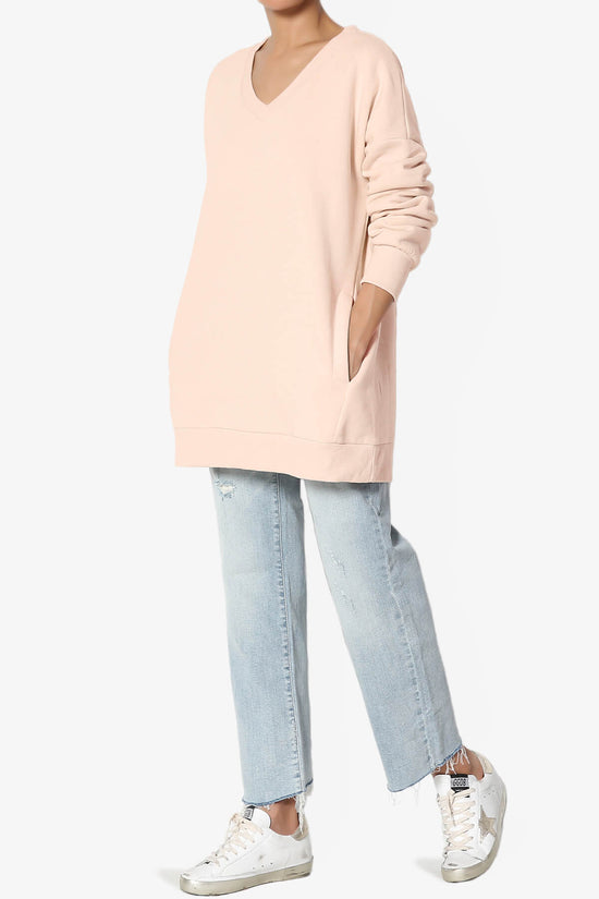 Load image into Gallery viewer, Accie V-Neck Pullover Sweatshirts LT PEACH_6
