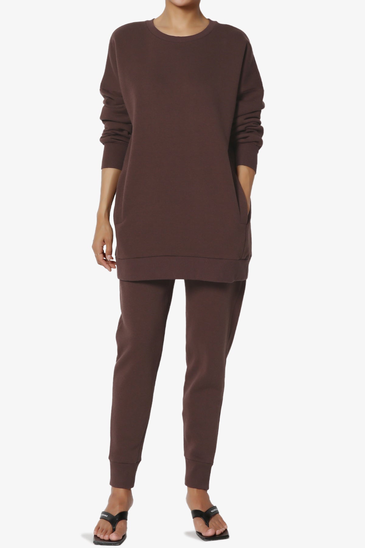 Load image into Gallery viewer, Accie Fleece Pullover &amp;amp; Jogger Set BROWN_1
