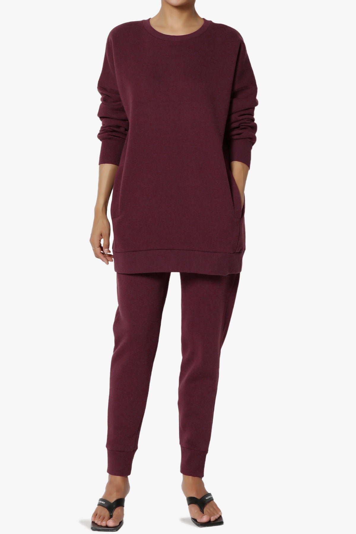 Load image into Gallery viewer, Accie Fleece Pullover &amp;amp; Jogger Set DARK BURGUNDY_1

