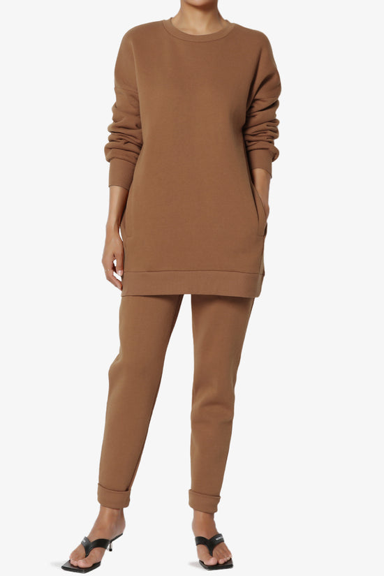 Load image into Gallery viewer, Accie Fleece Pullover &amp;amp; Jogger Set DARK CAMEL_1
