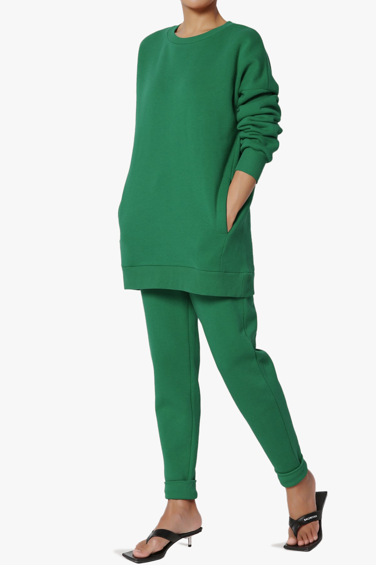 Load image into Gallery viewer, Accie Fleece Pullover &amp;amp; Jogger Set DARK GREEN_3
