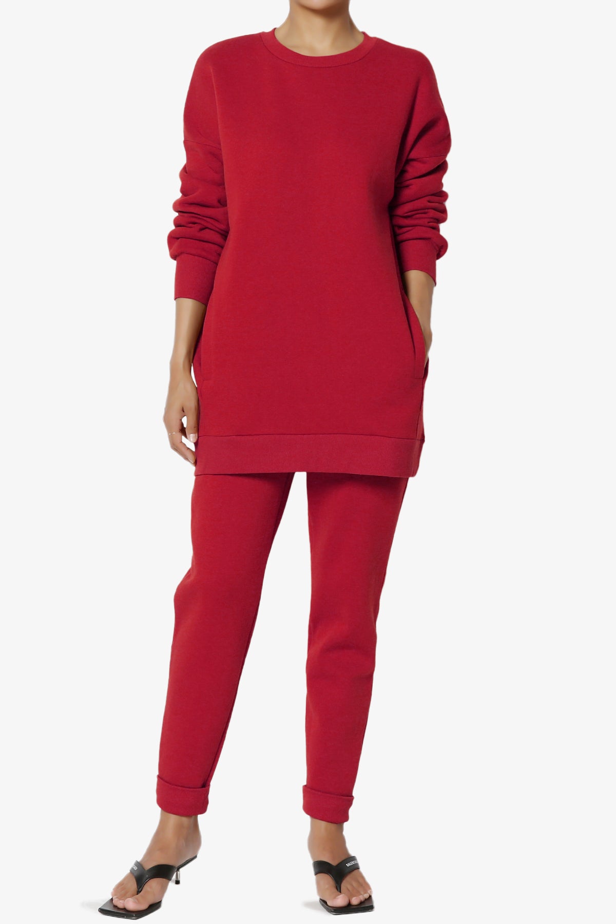 Load image into Gallery viewer, Accie Fleece Pullover &amp;amp; Jogger Set DARK RED_1
