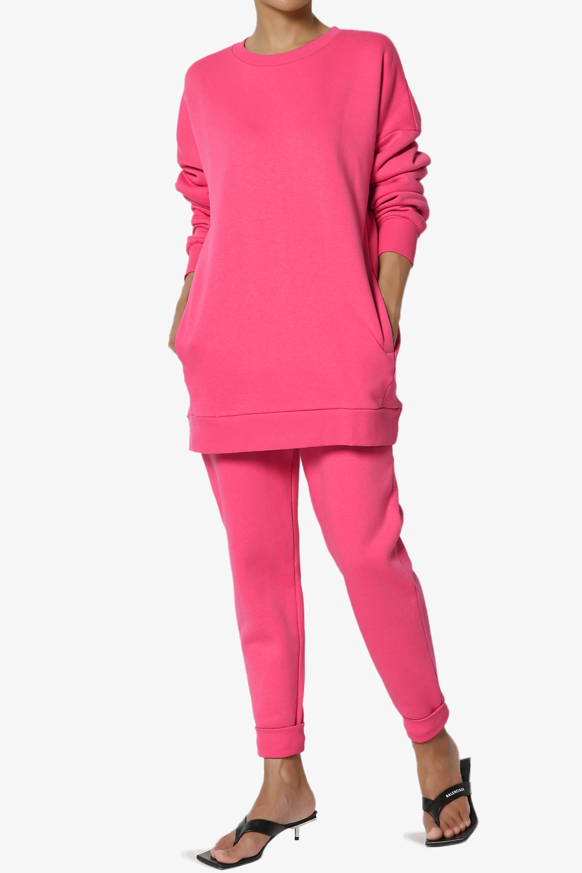 Load image into Gallery viewer, Accie Fleece Pullover &amp;amp; Jogger Set HOT PINK_1
