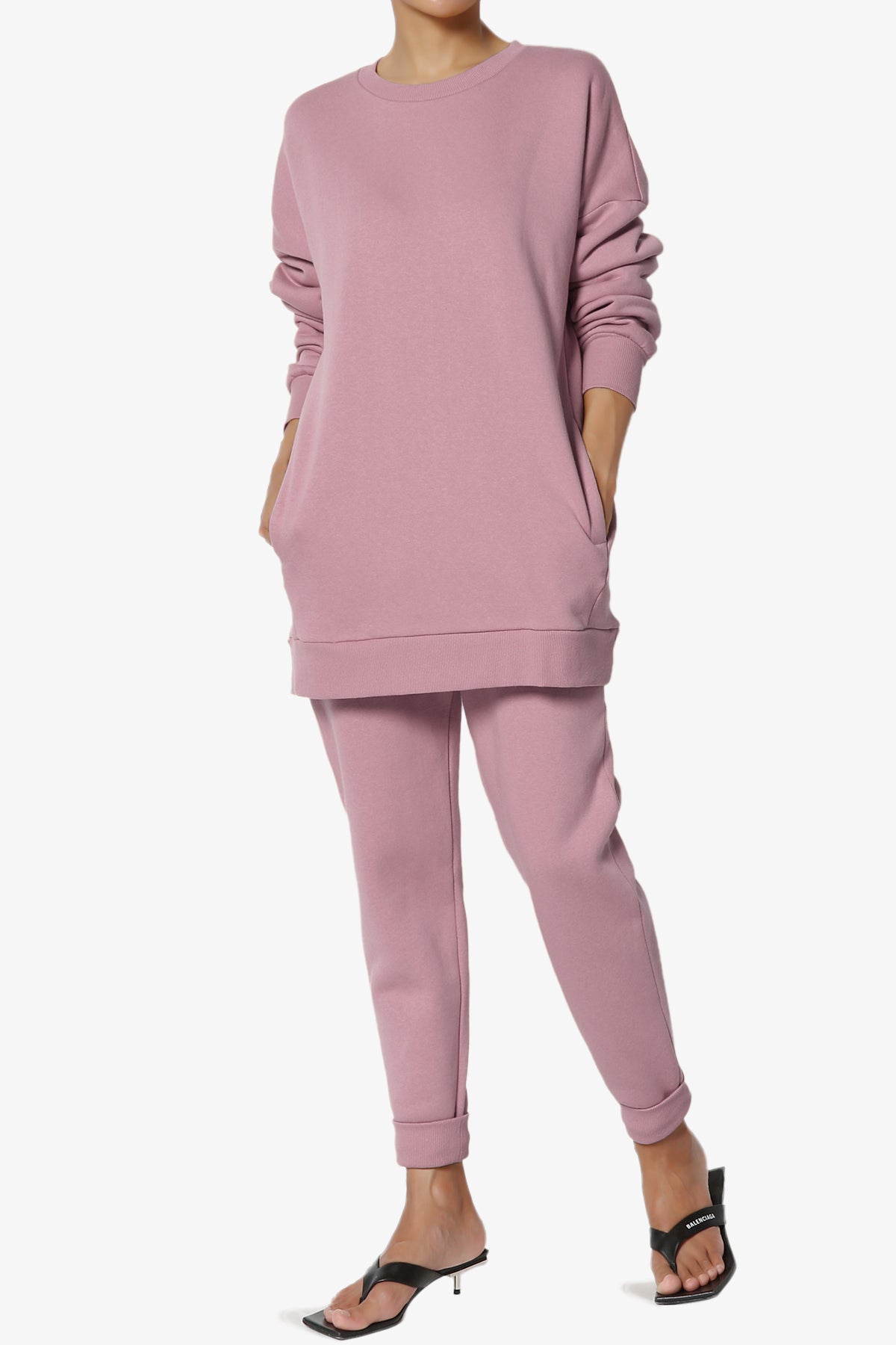 Load image into Gallery viewer, Accie Fleece Pullover &amp;amp; Jogger Set LIGHT ROSE_1
