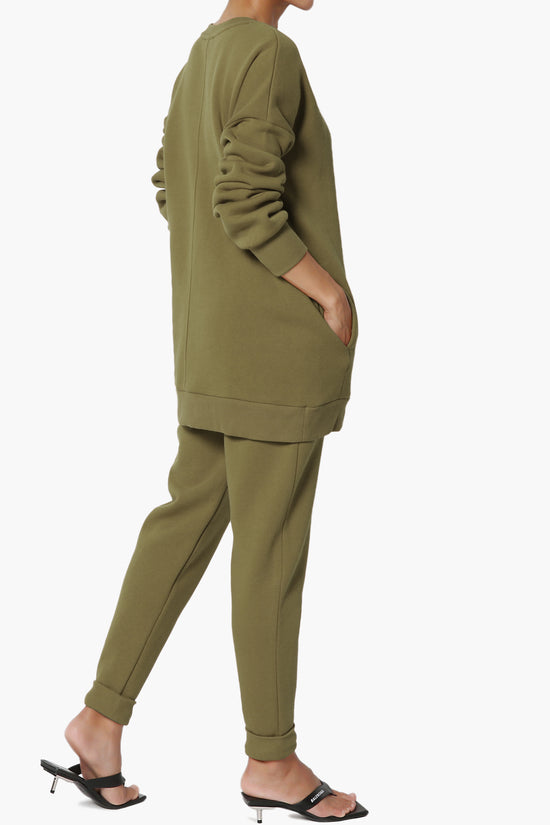Load image into Gallery viewer, Accie Fleece Pullover &amp;amp; Jogger Set OLIVE KHAKI_4
